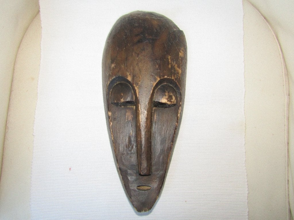 Oud Afrikaans gesneden houten masker, Antiek en Kunst, Hout, Bruin, Afrika, Masker
