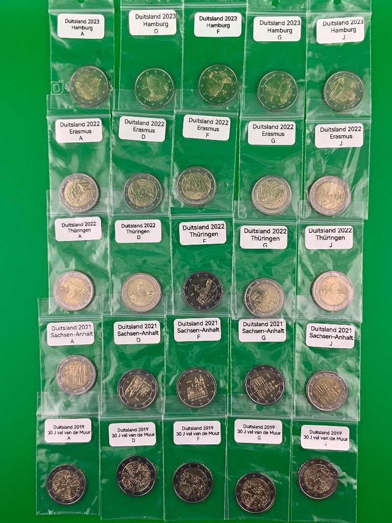Verschillende Duitse jaren UNC munten, Enlèvement ou Envoi, Allemagne, 2 euros, Monnaie en vrac