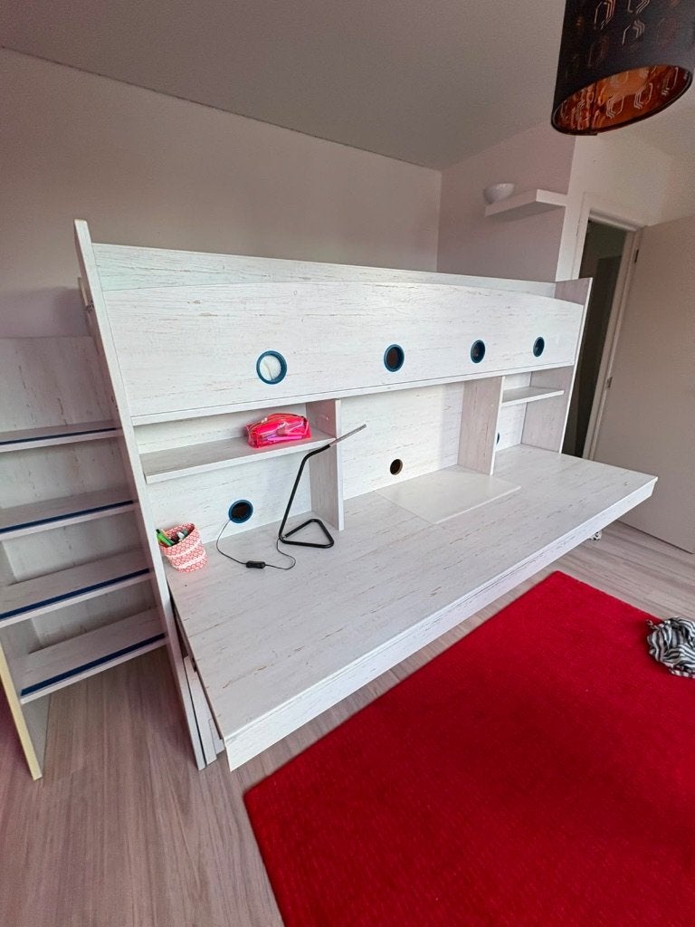 Bed-bureaumeubel, Huis en Inrichting, Ophalen, Gebruikt, Hoogslaper, Eenpersoons
