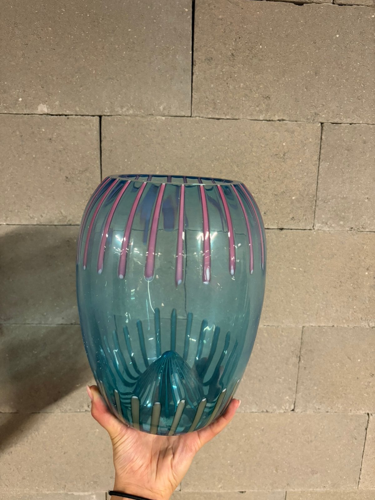 Vase Cenedese de Murano, Enlèvement, Neuf, Bleu, Verre