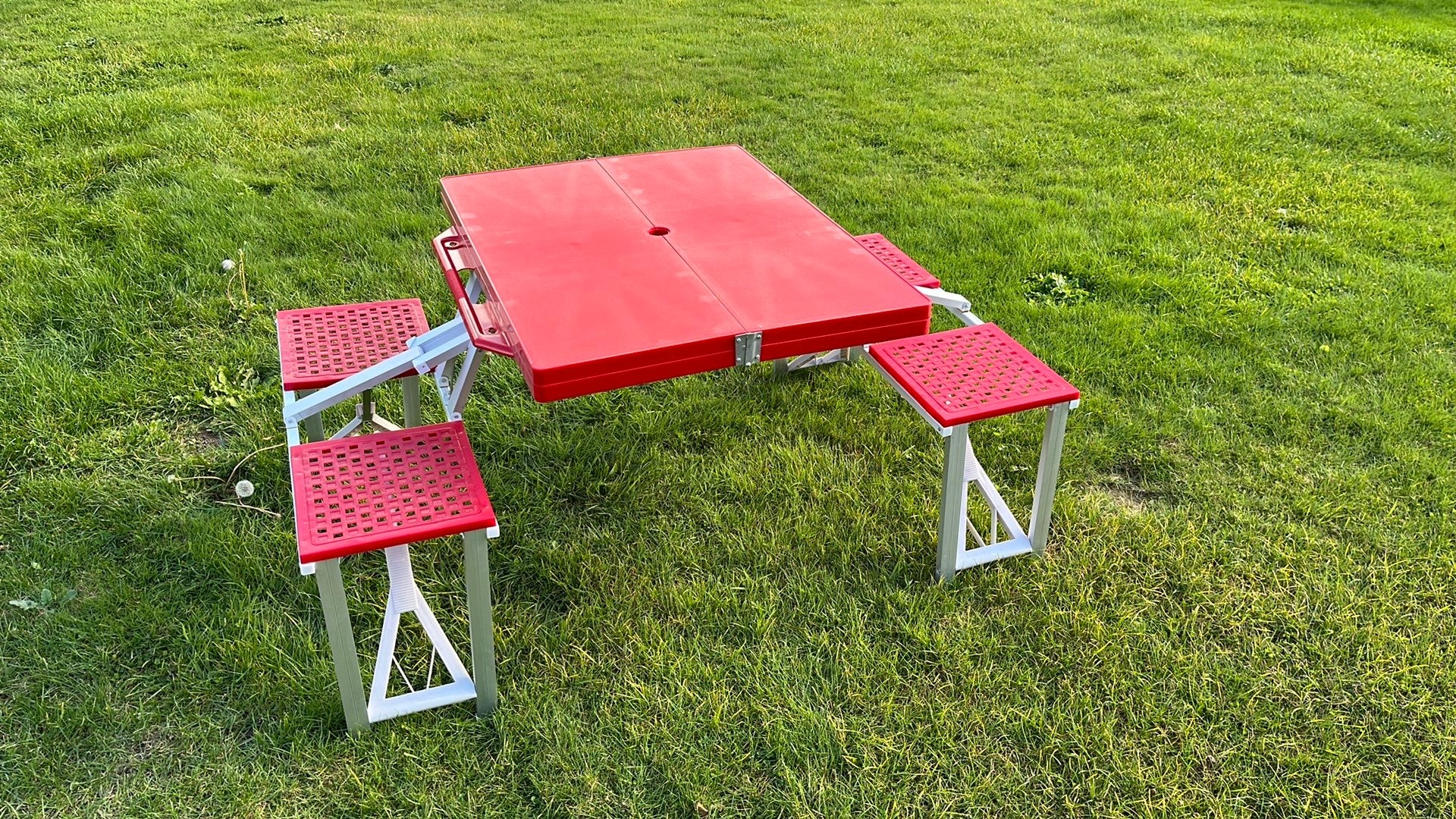 Picknicktafel, Tuin en Terras, Ophalen, Overige materialen, Vierkant, Zo goed als nieuw