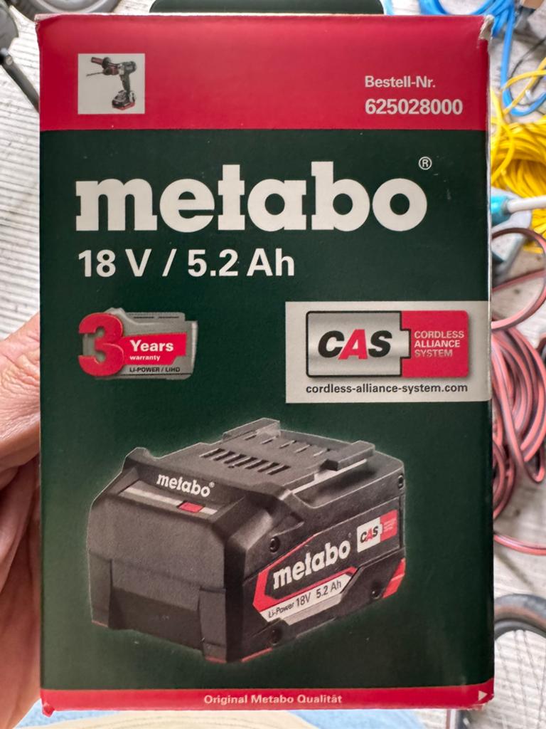 Metabo 18v 5,2 Ah *2 nieuw, Auto-onderdelen, Ophalen