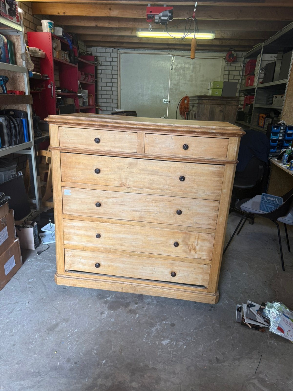 Oude massief houten ladenkast. Gratis, Huis en Inrichting, Kasten | Ladekasten, Ophalen, Zo goed als nieuw