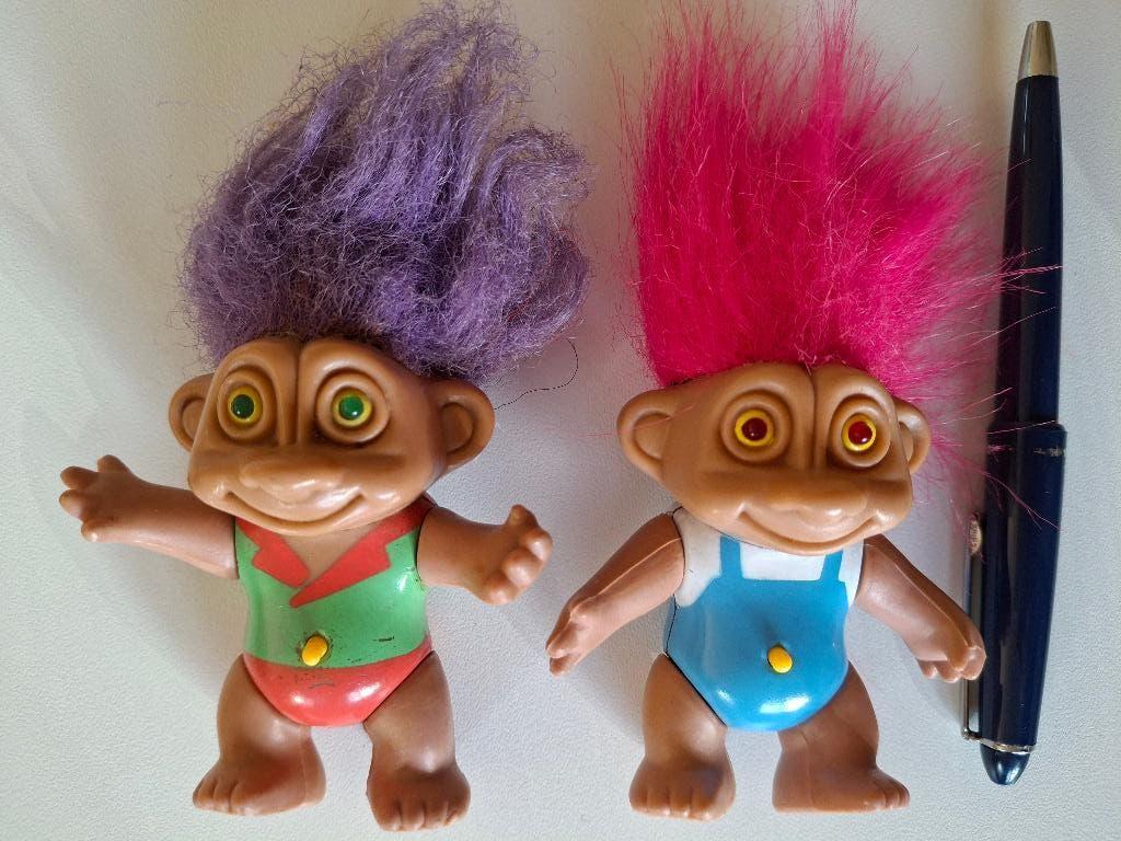 2 Light Up Eyes Soma Trolls Pink and Purple Hair 1992, Enlèvement ou Envoi