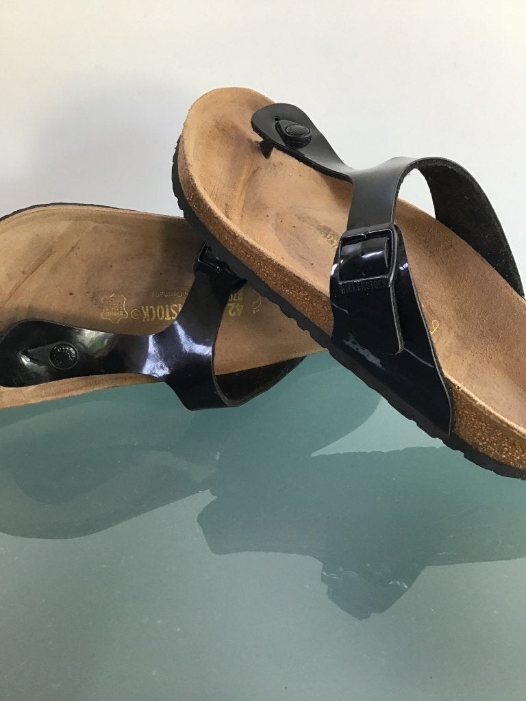 Birkenstock 42 | Gizeh zwarte slippers | Gratis verzenden, Slippers, Verzenden, Zwart, Zo goed als nieuw