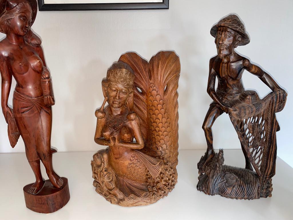 3 Heel Oude Beelden / Handwerk., Antiek en Kunst, Ophalen, Handgemaakt, Hout, Beeld