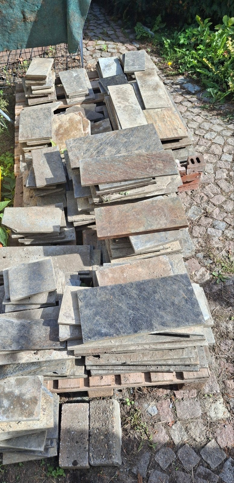 Leisteen (Terras tegels), Ophalen, Gebruikt, 10 m² of meer, Terrastegels