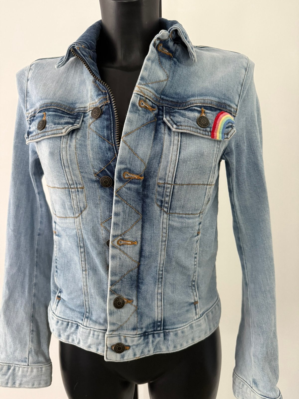ZGAN lichtblauwe jeans jas Zadig & Voltaire, Envoi, Comme neuf, Taille 34 (XS) ou plus petite, Bleu
