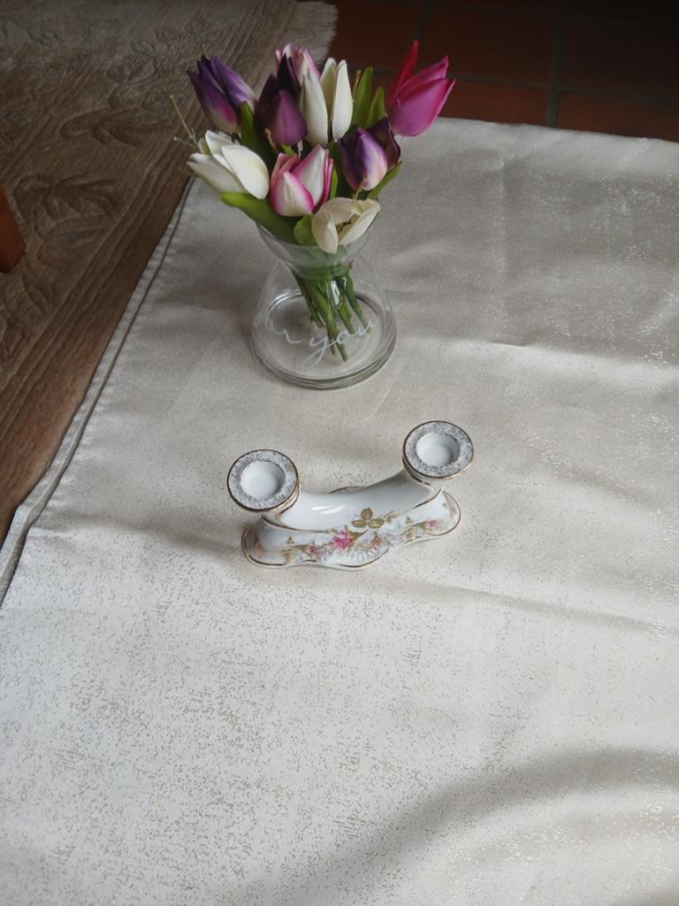 Vintage porseleinen kandelaar Chodzież Polen – uit inboedel, Huis en Inrichting, Woonaccessoires | Kandelaars en Kaarsen, Kandelaar