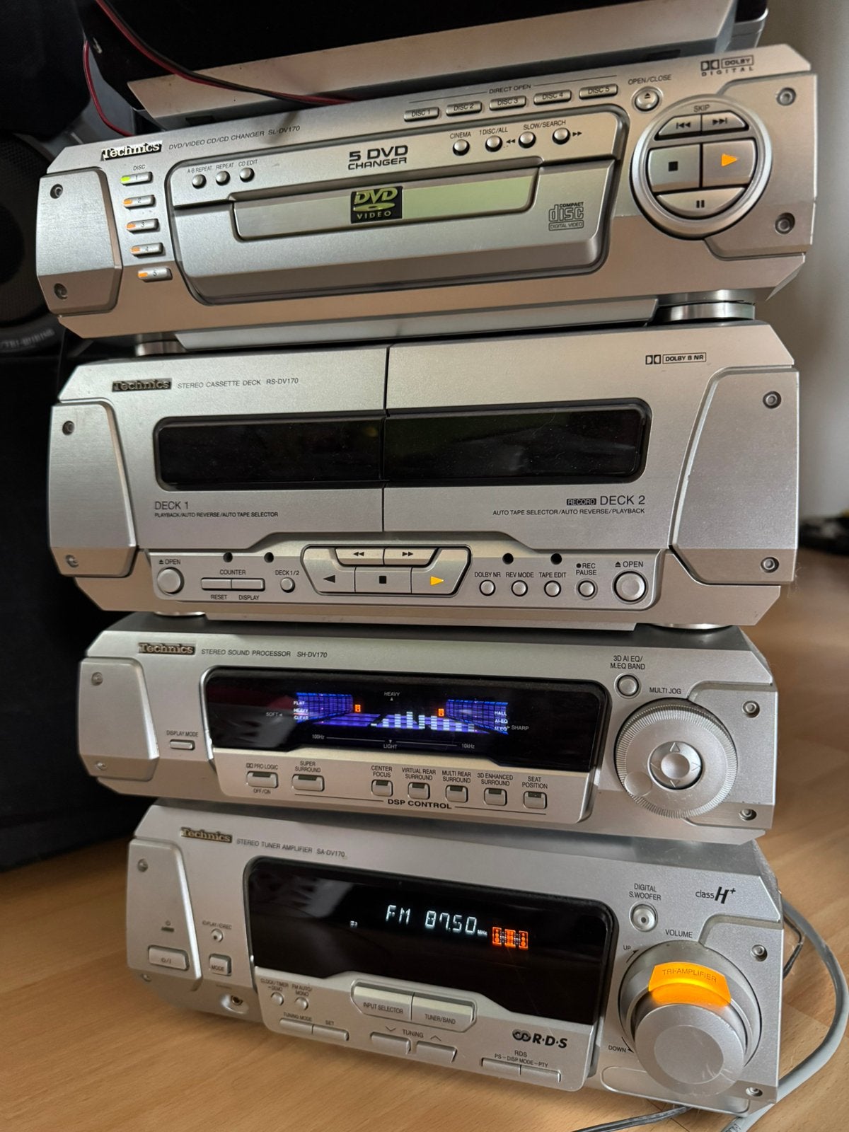 Home cinéma/chaîne Hi-Fi Technics SC-DV170 + enceintes, TV, Hi-fi & Vidéo, Chaîne Hi-fi, Enlèvement, Utilisé, Lecteur CD, Autres marques