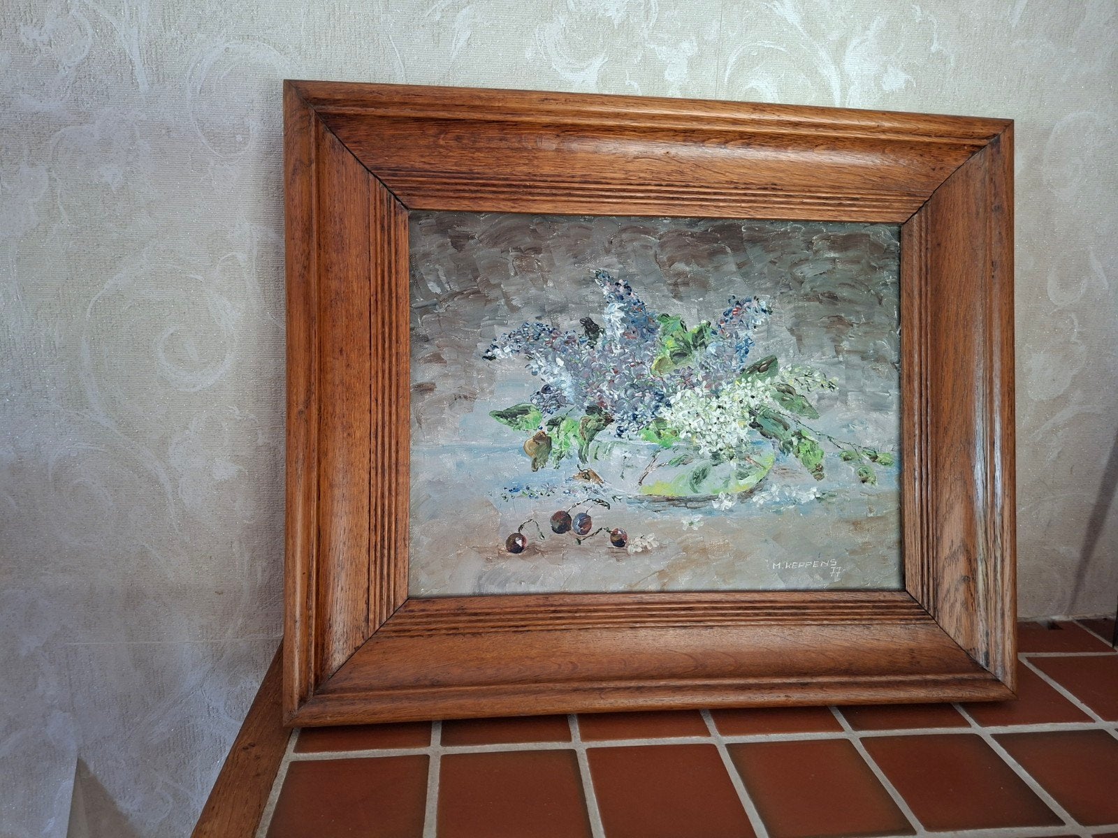 schilderij met stilleven hortensia bloemen, Ophalen, Bloemen