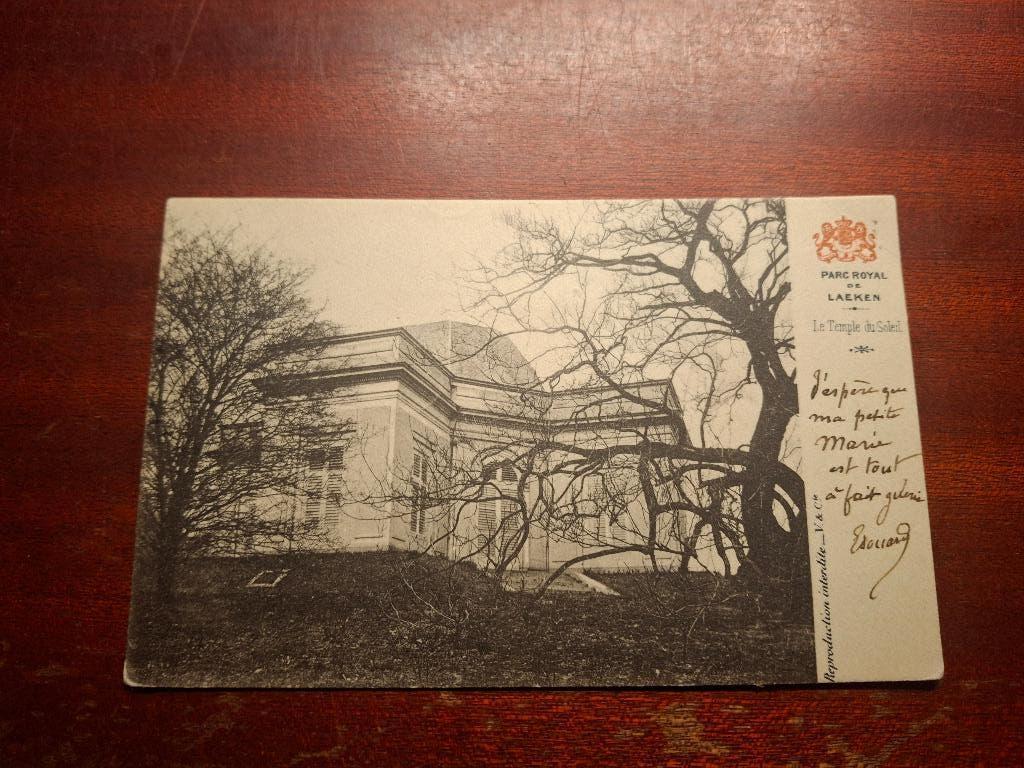 kasteel en park van Laken 'de zonnetempel', Ophalen of Verzenden, Voor 1920, Gelopen, Brussel (Gewest)