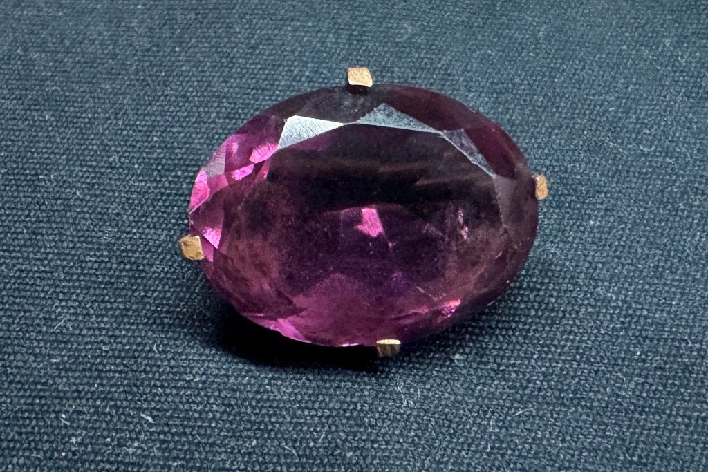 Broche Vintage Améthyste Années 1950, Bijoux, Sacs & Beauté, Bijoux anciens, Enlèvement ou Envoi, Autres matériaux, Broche