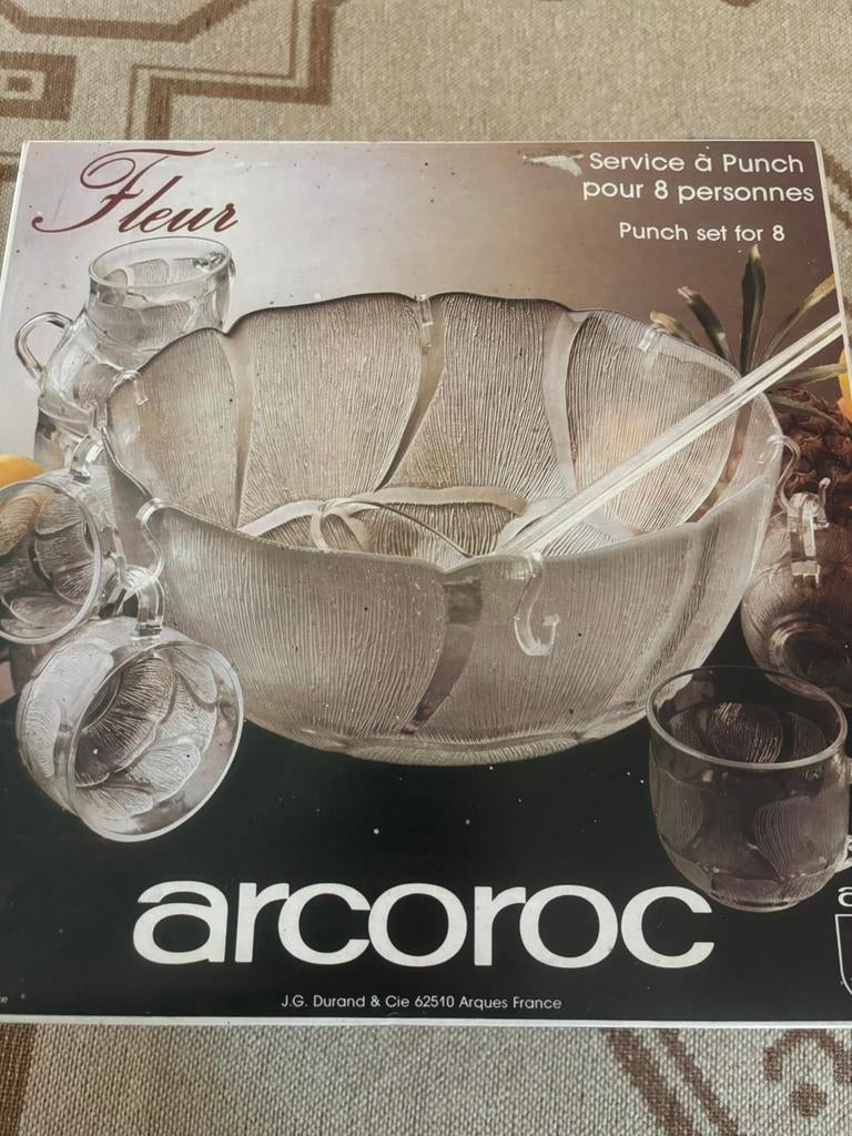 Punch set voor 8 personen, Ophalen, Nieuw, Glas