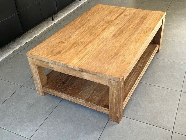 Massief grenen salontafel, 100 à 150 cm, Enlèvement ou Envoi, Utilisé, 50 à 100 cm