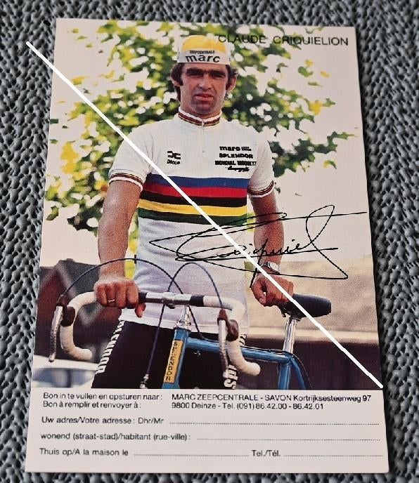 Splendor Marc/Claude Criquielion/Coupe du Monde/Autographe ?, Envoi, Comme neuf, Affiche, Image ou Autocollant