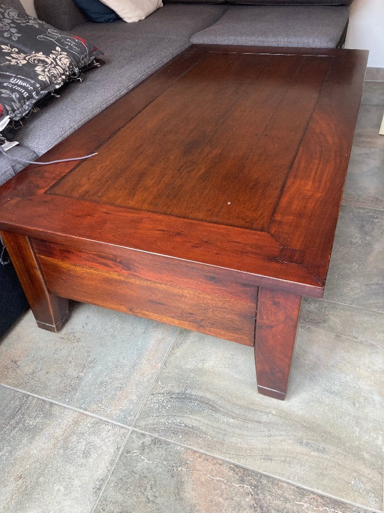 salontafel, 100 à 150 cm, Cerisier, Comme neuf, Enlèvement