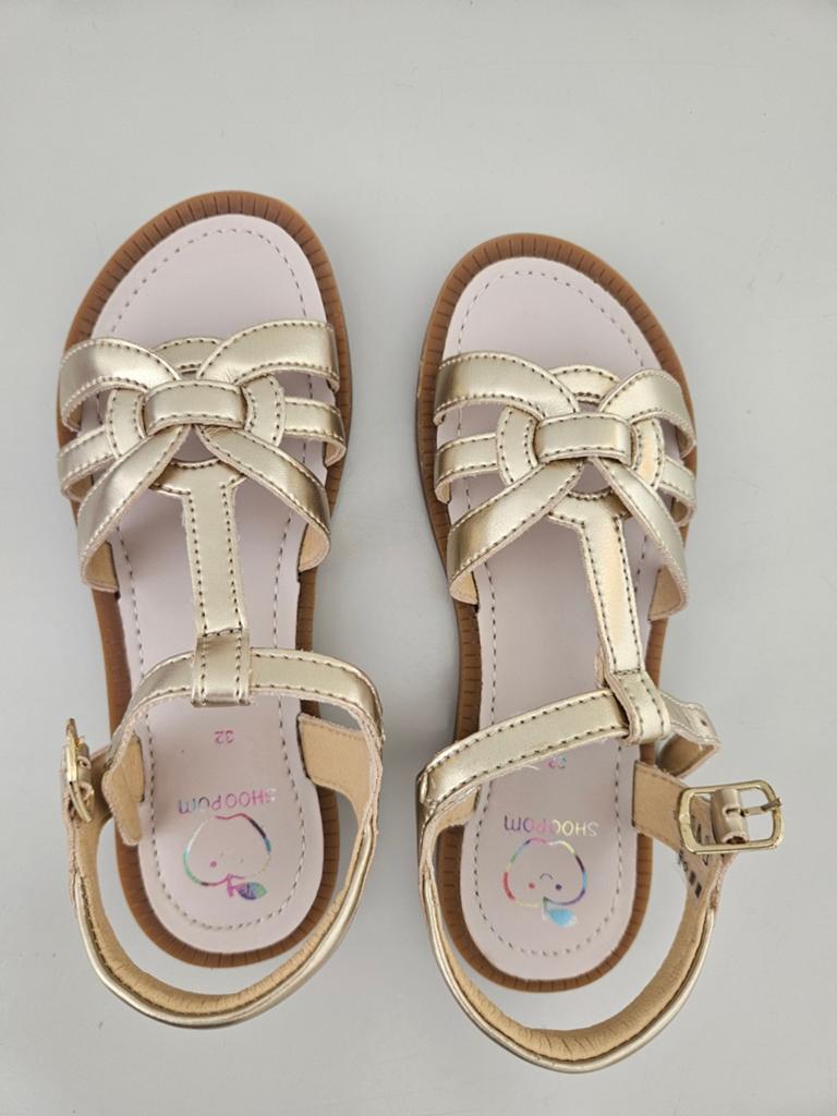 Nieuw: gouden sandalen Shoo pom maat 32, Ophalen
