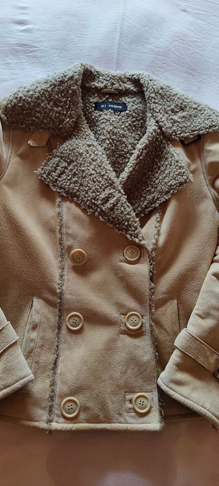 beige jas,maat large,merk oakwood, Taille 42/44 (L), Enlèvement ou Envoi, Beige, Oakwood