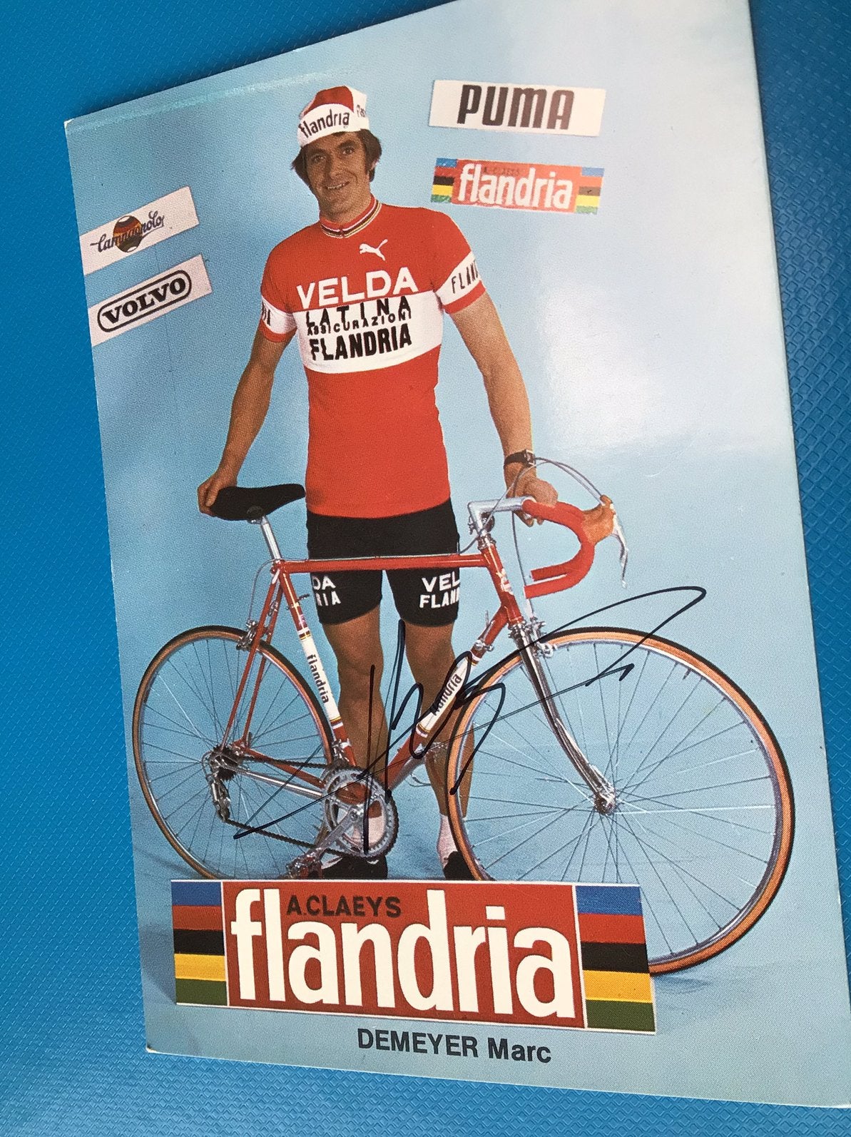 Wielerkaart team flandria marc demeyer signe, Enlèvement ou Envoi, Comme neuf