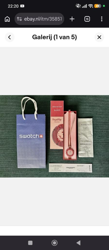 AP x Swatch Royal pop Otto Rosso, Handtassen en Accessoires, Horloges | Dames, Ophalen of Verzenden, Nieuw, Zakhorloge, Swatch