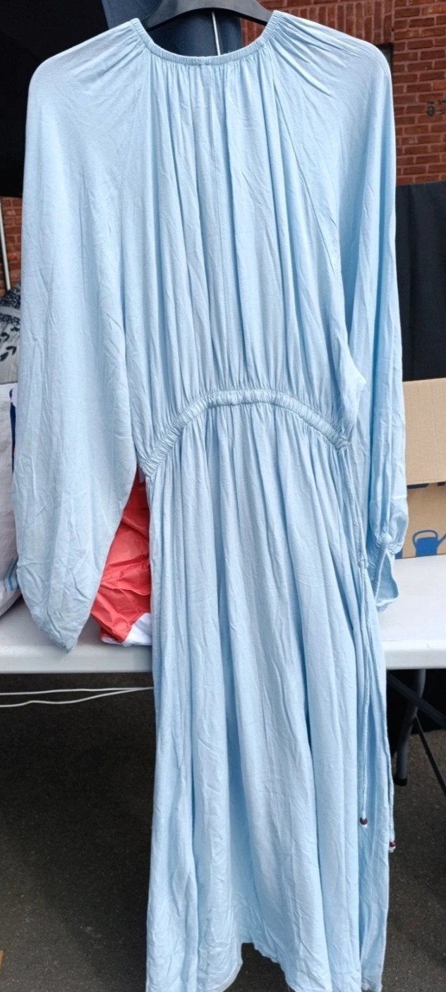 Lichtblauwe Luchtige Maxijurk met Elastische Taille, Vêtements | Femmes, Pyjamas, Enlèvement ou Envoi, Comme neuf, Taille 38/40 (M)