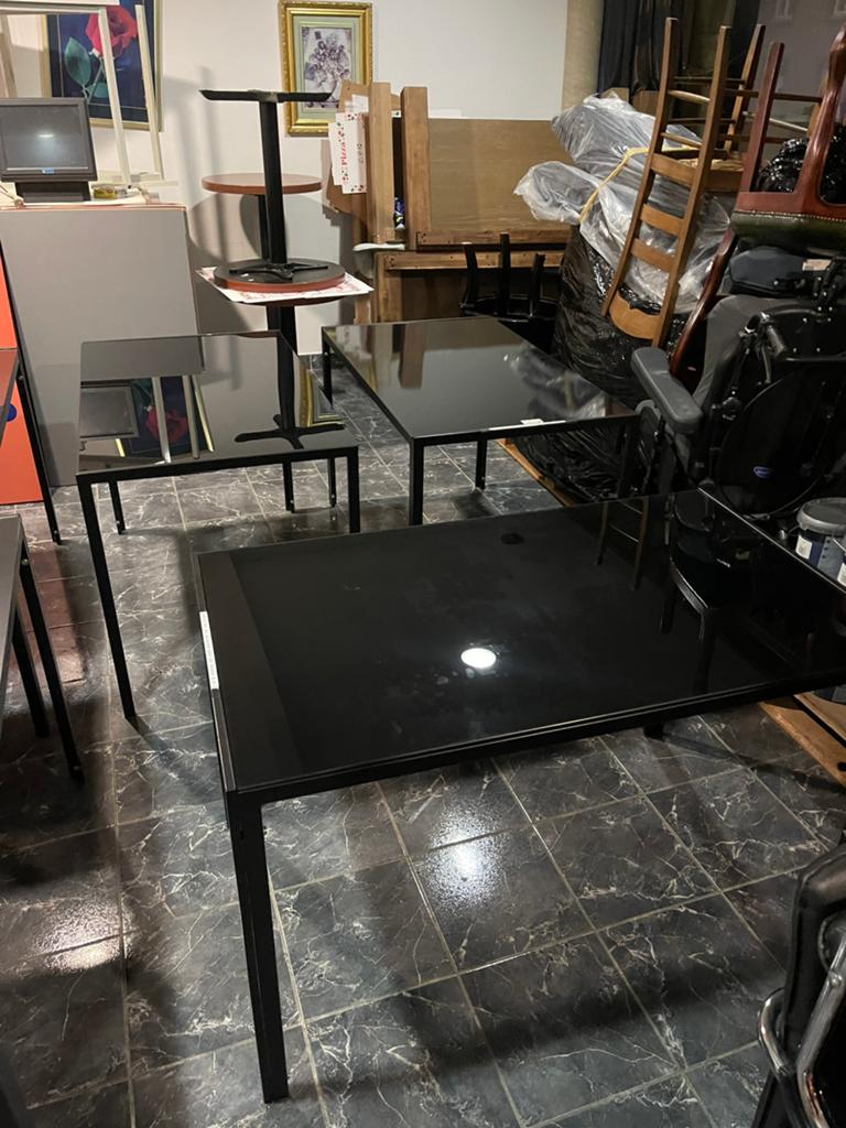 5 glazen tafels 1m20 – zo goed als nieuw, Huis en Inrichting, Tafels | Eettafels, Ophalen, Glas