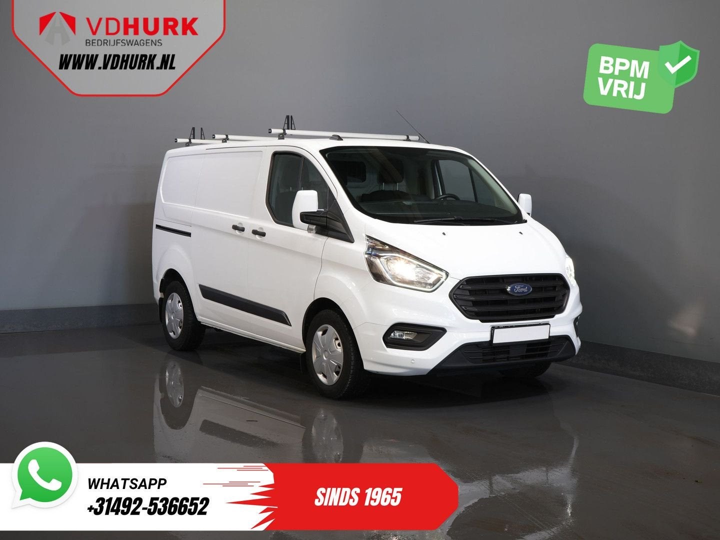Ford Transit Custom 2.0 TDCI 130 pk Aut. 2x Schuifdeur/ Stan, Automaat, Parkeersensor, Wit, Bedrijf