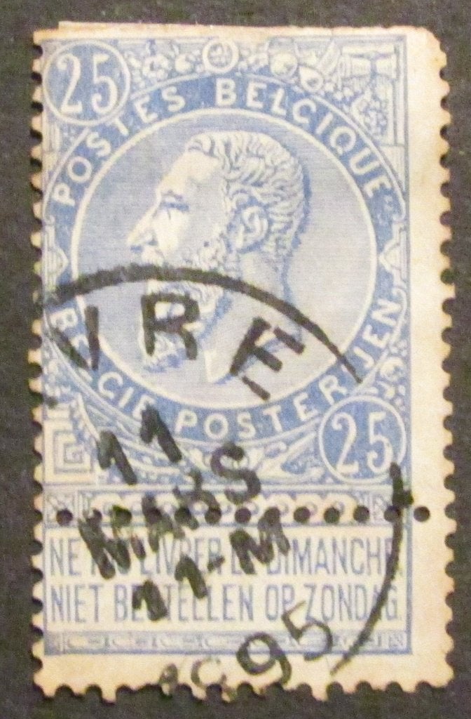 25 centimes estampillé par Léopold II à partir de 1893, Enlèvement ou Envoi, Affranchi, Timbre-poste, Maison royale