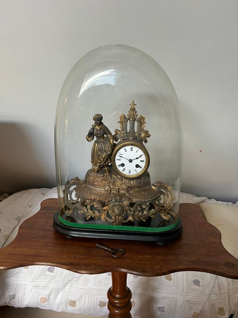 Horloge française ancienne - Cloche en verre, Antiquités & Art, Enlèvement