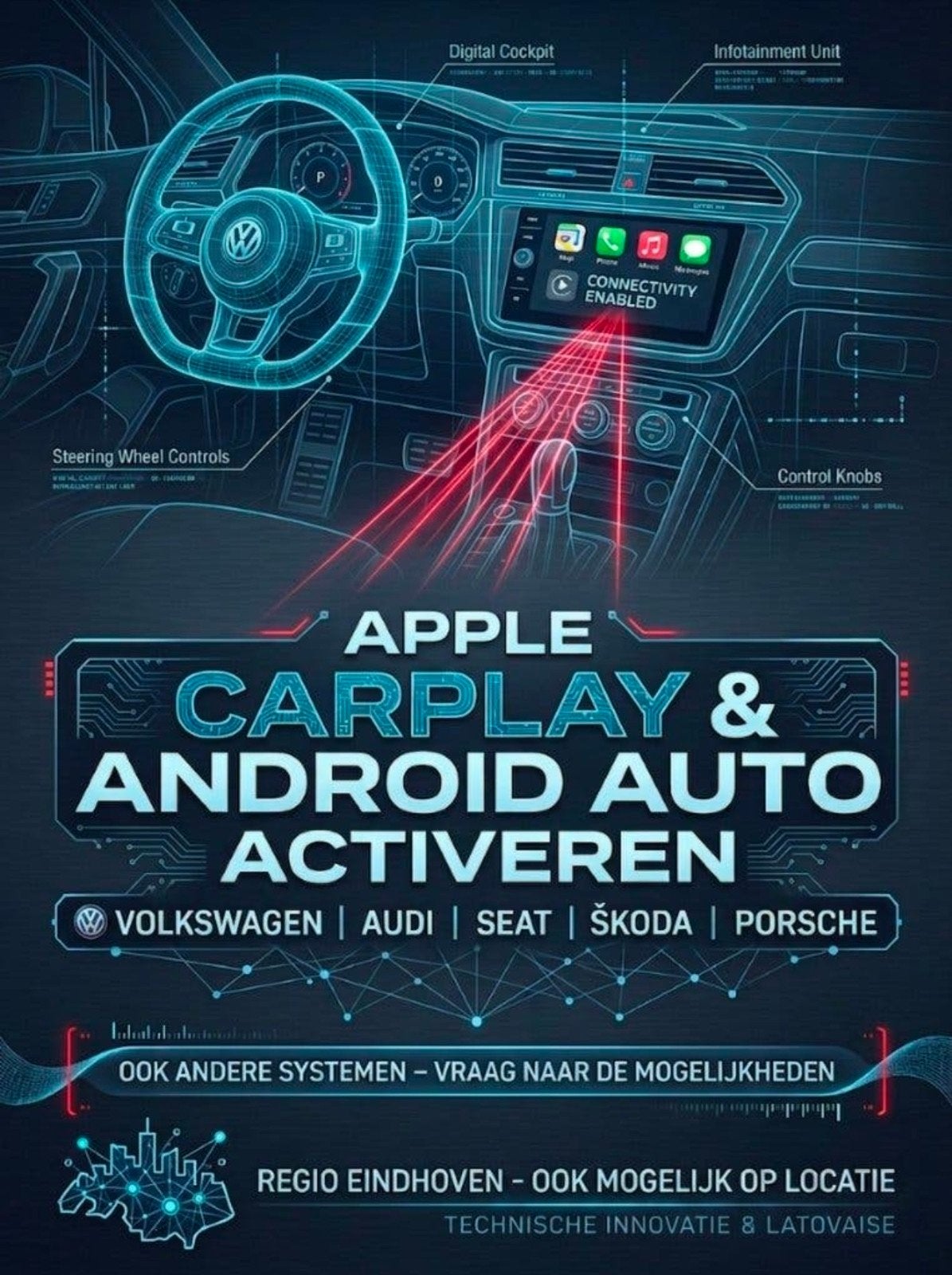 Android Auto vrijschakelen Porsche/VW/Audi/Seat, Auto diversen, Ophalen