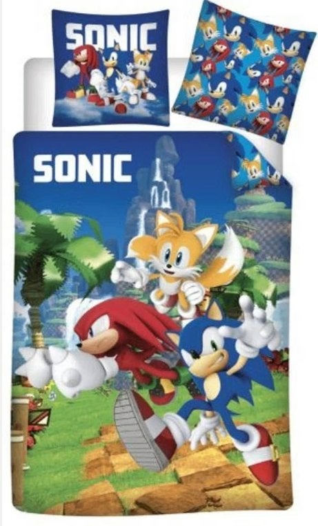 Sonic eenpersoons Dekbedovertrek Speedy - 140 x 200 - Katoen, Kinderen en Baby's, Kinderkamer | Beddengoed, Meerkleurig, Nieuw