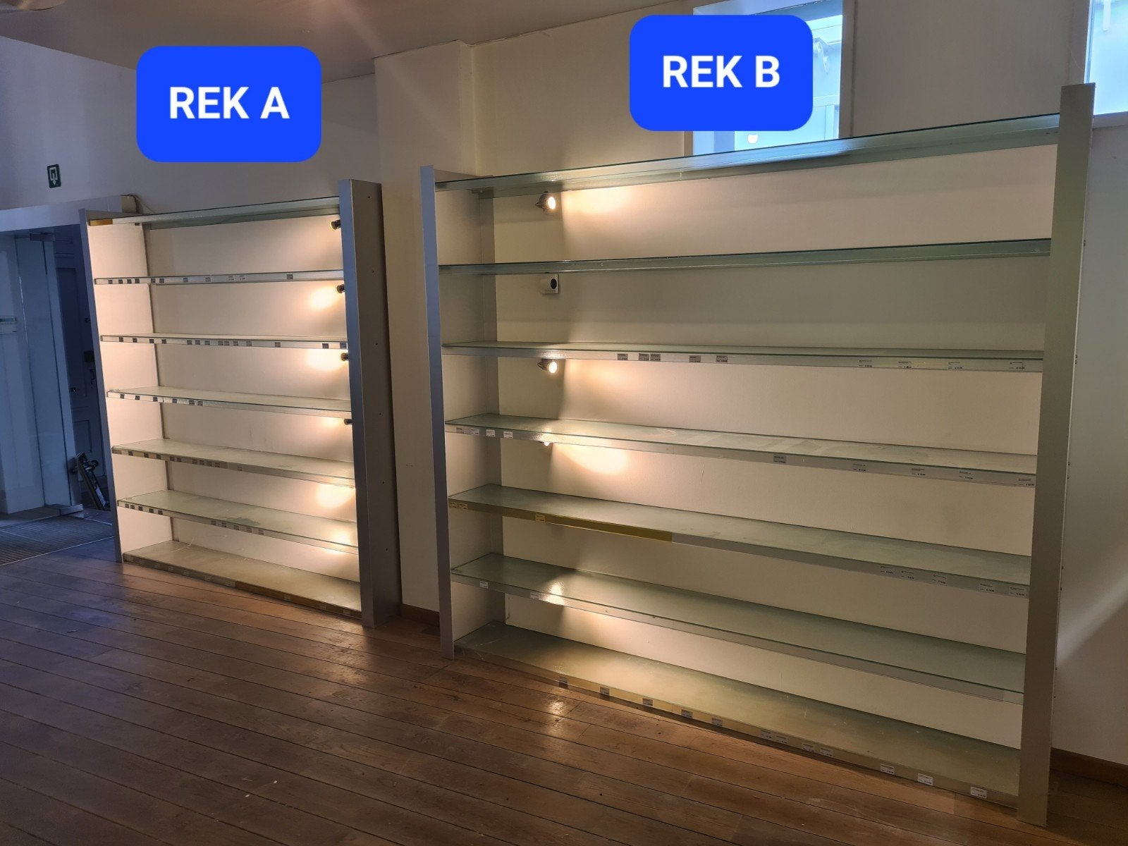 Étagères design (inox et verre), Enlèvement