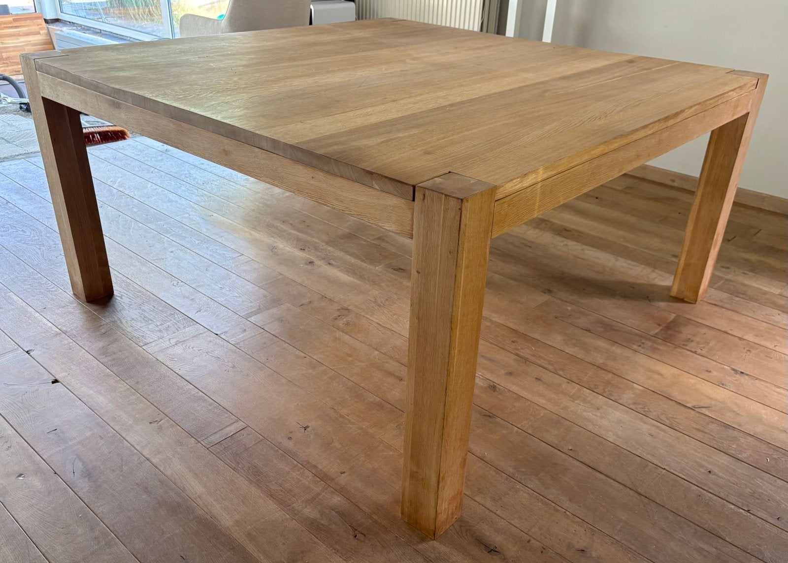 Eiken vierkante tafel 160 x 160 cm, Huis en Inrichting, Tafels | Eettafels, Ophalen, Gebruikt, Vijf personen of meer, Eikenhout