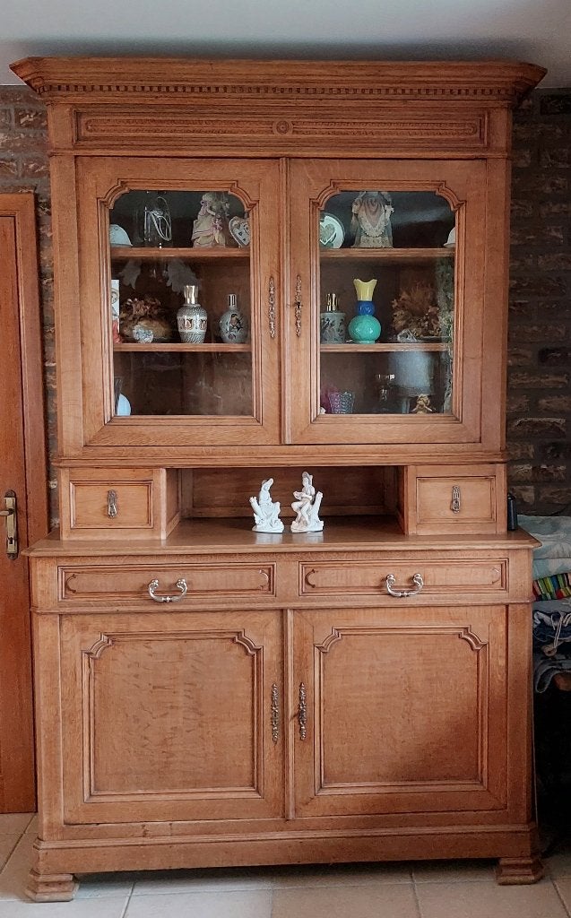 Vintage meuble deux corps en chêne, Enlèvement