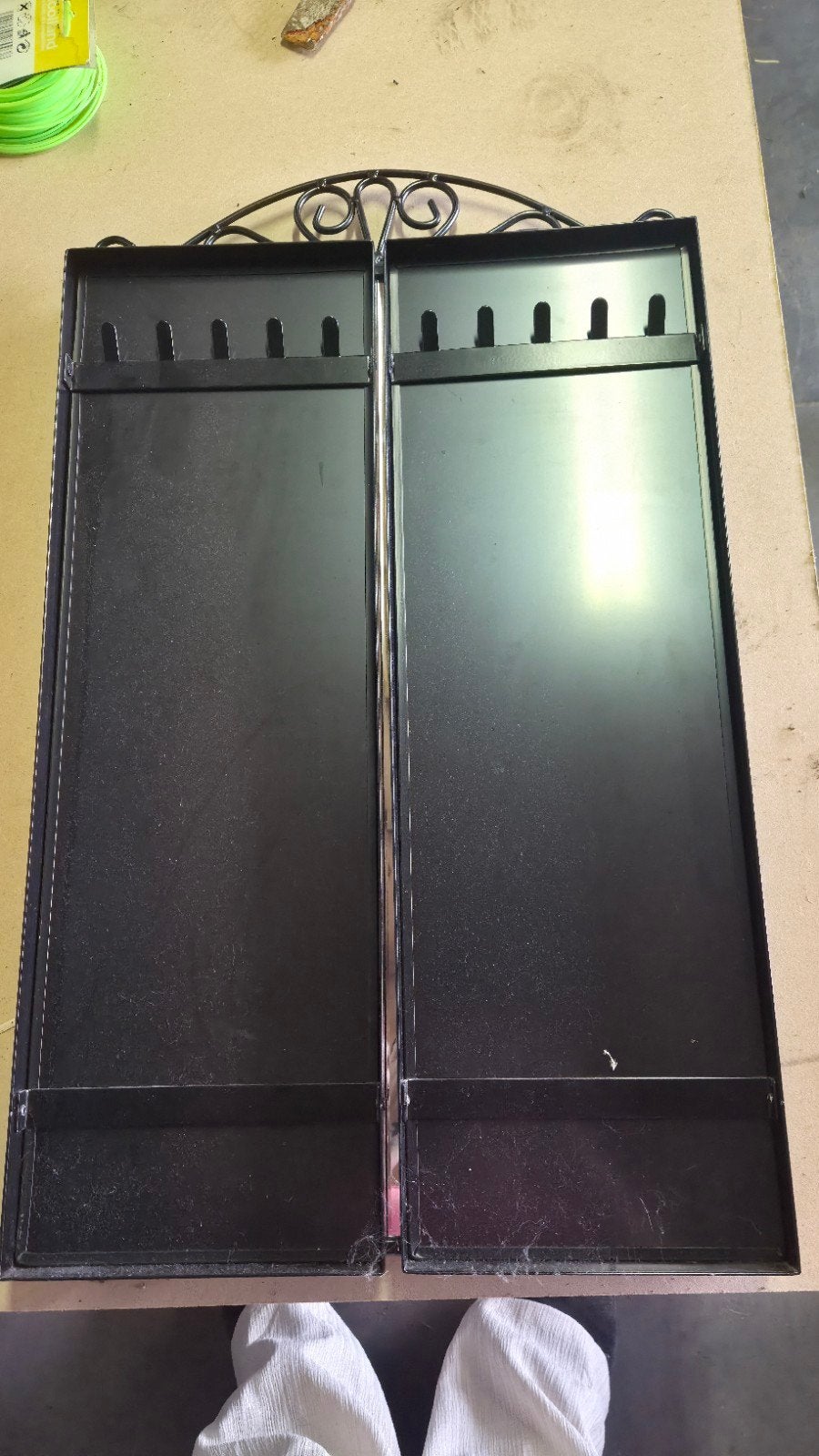 Miroir triptyque en métal noir, Enlèvement ou Envoi, Comme neuf