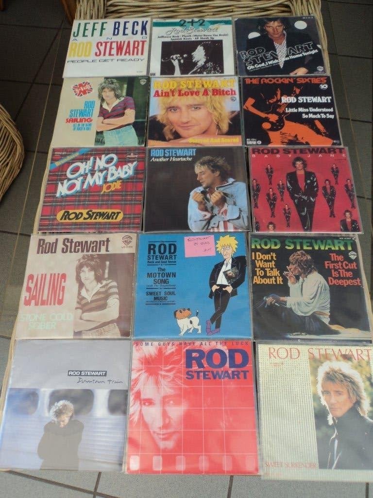 Rod Stewart: lot van 25 singles voor 15 euro!, Cd's en Dvd's, Vinyl Singles, Gebruikt, 7 inch, Ophalen of Verzenden, Fotohoes