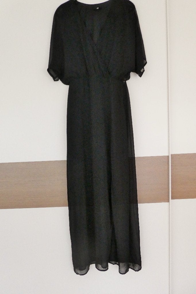 Jolie Robe Voile Noir avec Sous Robe Courte T.38 NEUF !, Kleding | Dames, Ophalen, Nieuw, Maat 38/40 (M), Zwart
