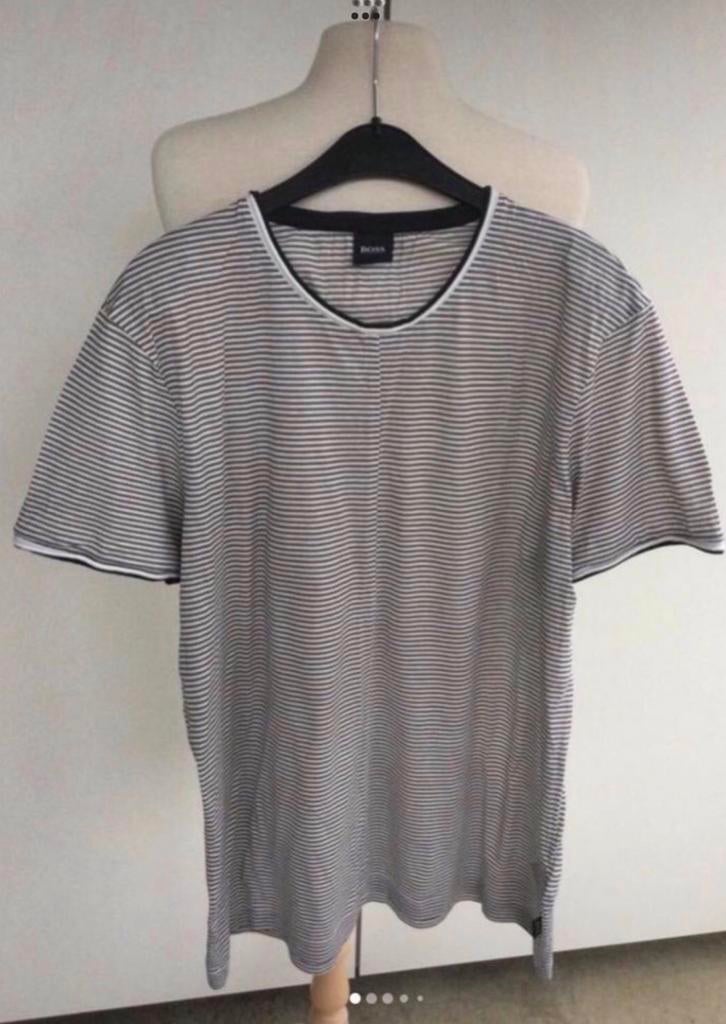 T-shirt rayé Hugo Voss pour homme, Gris, Enlèvement ou Envoi, Taille 52/54 (L), Hugo Boss