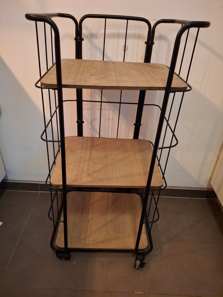 étagère style olaf boulangerie roulettes, Ophalen, Metaal