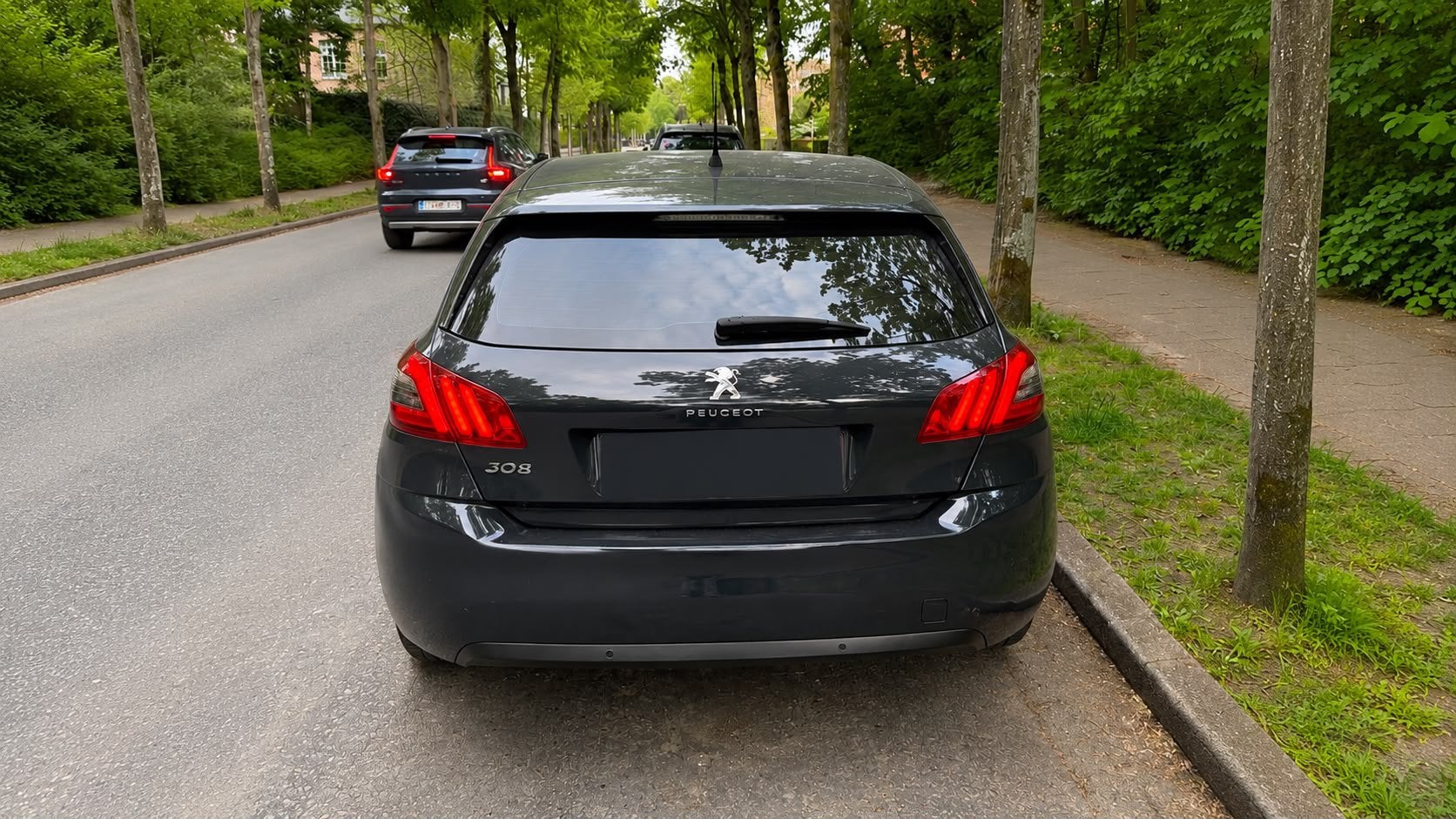 Deftige Peugeot 308 2019 113.000km Automaat!, Euro 6, 4 cilinders, Blauw, Leder en Stof