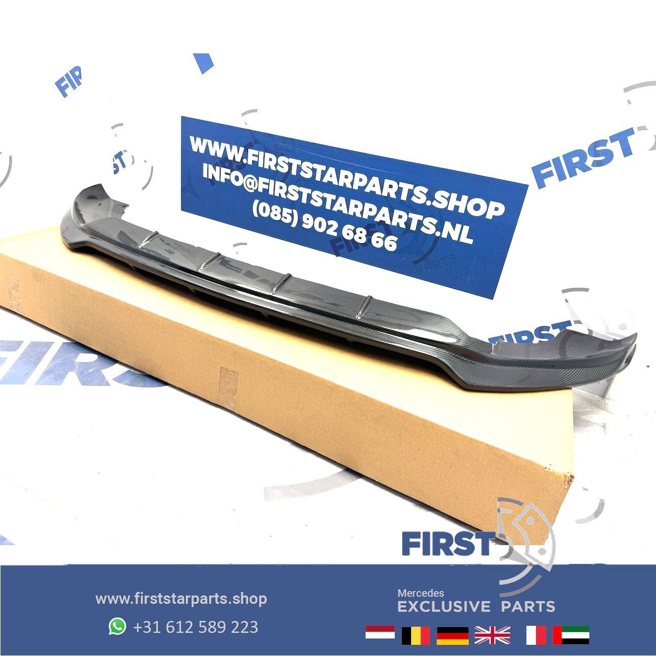 W167 GLE63 AMG CARBON FRONT BUMPER SPOILER GLE63 AMG V167 C1, Auto-onderdelen, Gebruikt, Voor, Ophalen of Verzenden, -