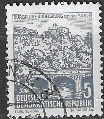 Allemagne DDR 1961 - Yvert 529A - Château de Rudelsberg (ST), Envoi, RDA, Affranchi
