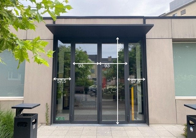 Moderne zwarte glazen dubbel binnen- en buitendeur, Ophalen, Gebruikt, Metaal, Buitendeur