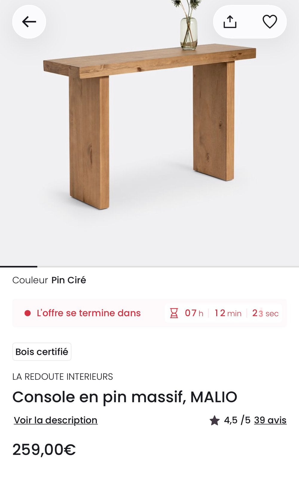 Massieve grenen console, Ophalen, Nieuw, 75 cm of meer, Console