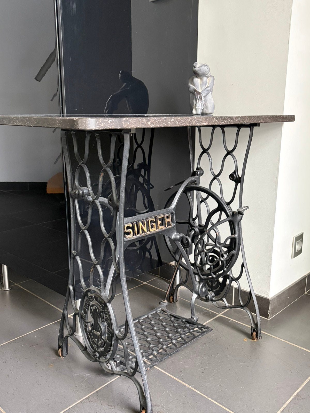 Table d'appoint avec cadre Singer authentique, 25 à 50 cm, Rustiek, 50 à 100 cm, Enlèvement
