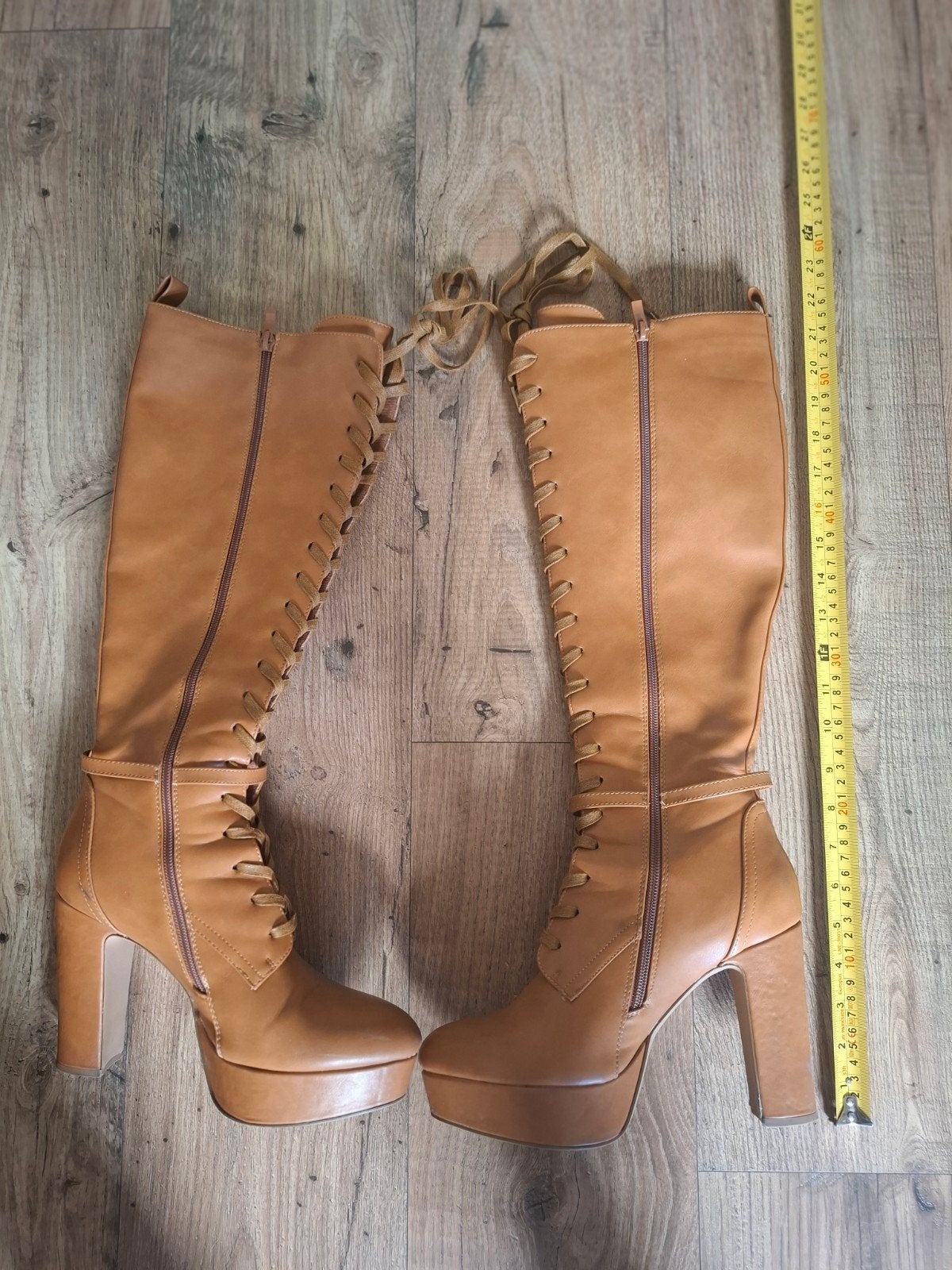 Cognac Veterlaarzen maat 40, Handtassen en Accessoires, Tassen | Damestassen, Ophalen of Verzenden