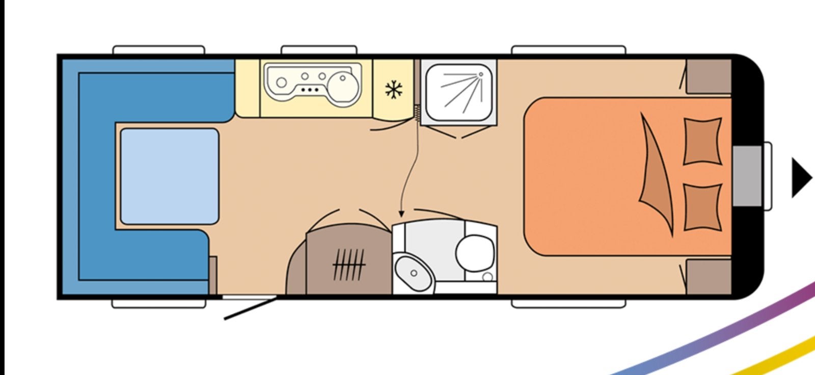 Hobby 650 ufF, airco, mover, luifel, Jusqu'à 4, 6 à 7 mètres, Lit Queen size, Hobby