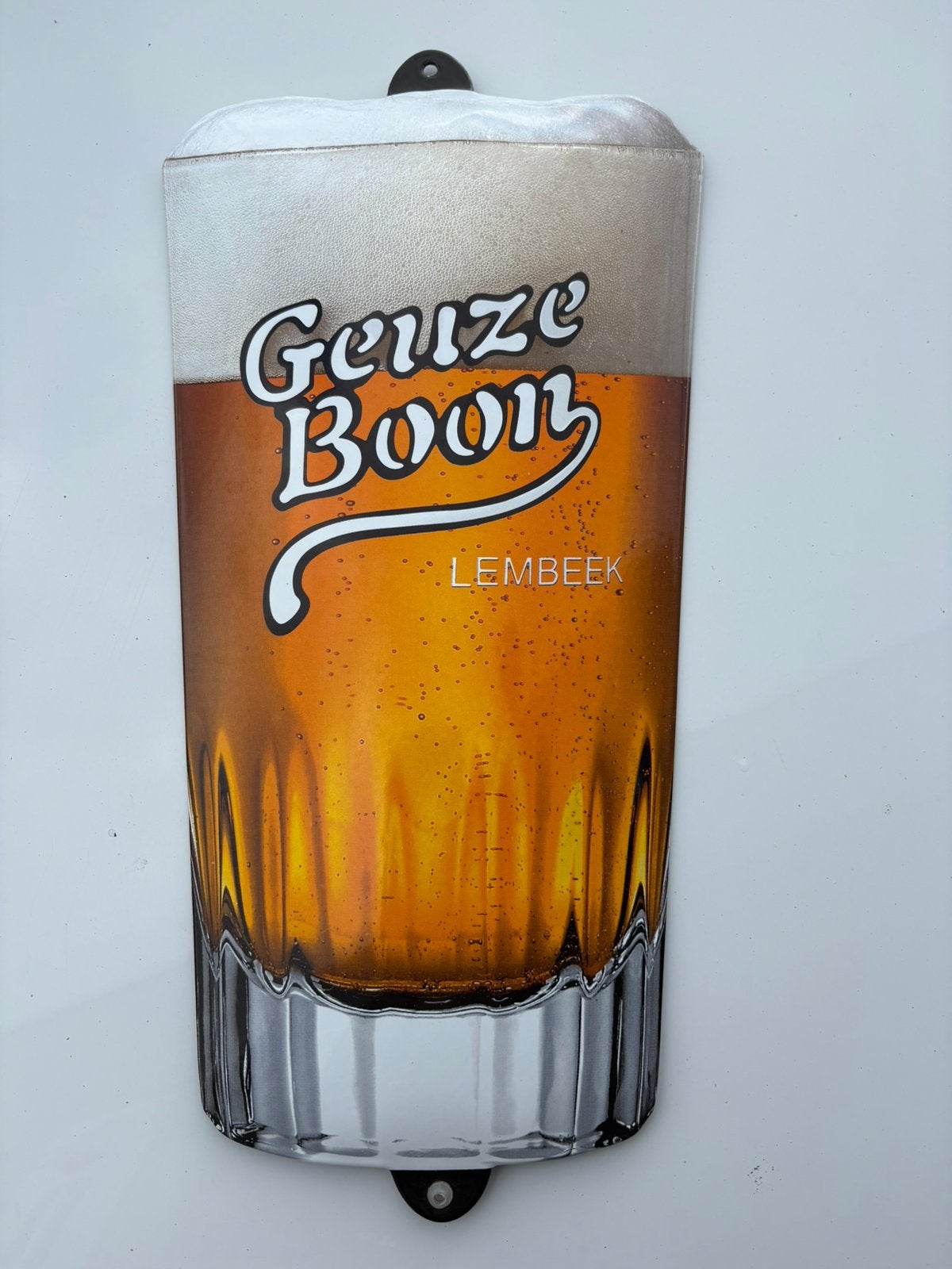 Emaille reclamebord Geuze boon, Ophalen of Verzenden, Zo goed als nieuw, Reclamebord