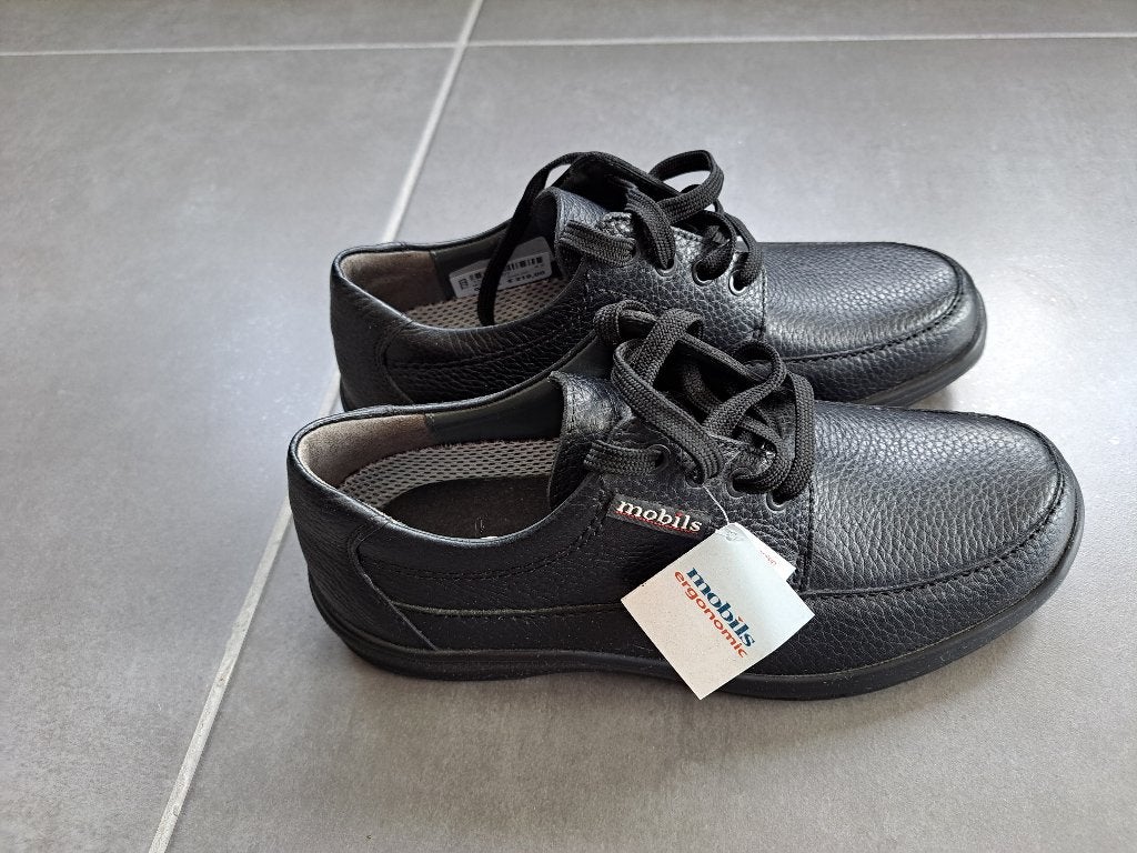 Mephisto herenschoenen - maat 41 - zwart leder - nieuw, Neuf, Enlèvement ou Envoi, Chaussures à lacets, Mephisto